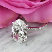 4.00 CT Oval Cut Lab Grown Diamond Engagement Ring Mapple Gems